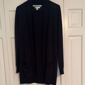 Max Studio Elegant Navy Blue superfine merino wool Cardigan